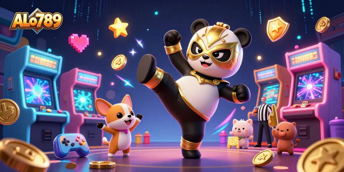 Engage with ALo789's exciting live cockfighting action featuring animated characters in a vibrant arena.