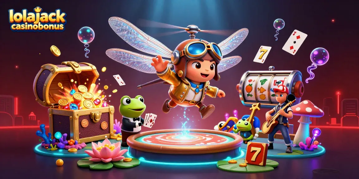 Experience thrilling action with the lolajack casinobonus and vibrant casino elements in this dynamic scene.