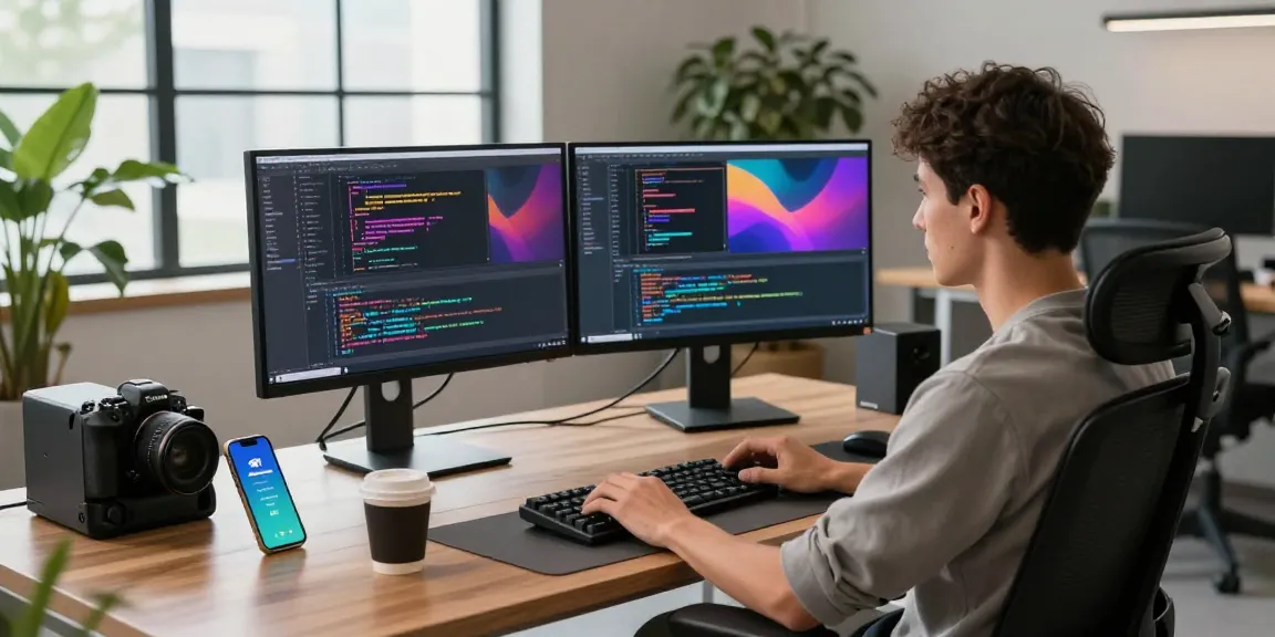 Download Telegram on a dual-monitor setup showcasing secure messaging apps in a modern workspace.